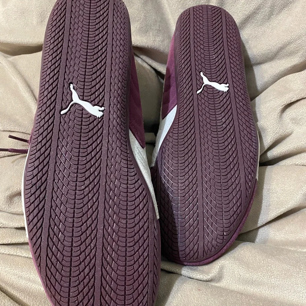 Puma Maroon and Cream Athletic Shoes - Picture 3 of 5
